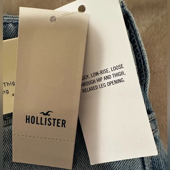 Hollister Floral Embroidery Low Rise Baggy Wide Leg Jeans - Picture 7 of 8